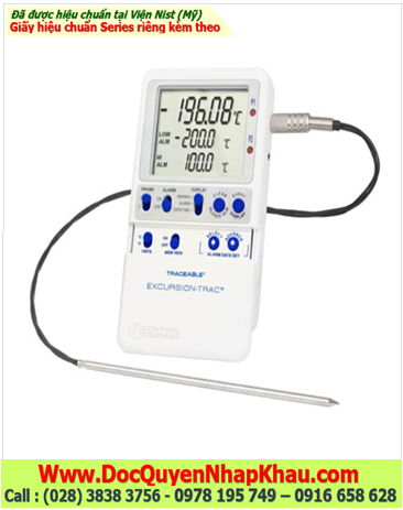 Nhiệt kế 6456 Excursion-Trac™ Liquid Nitrogen Traceable® DataLogger Thermometer dải đo -200˚C đến 105˚C